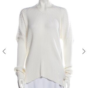Bottega Veneta Cream Ribbed Women's Sweater